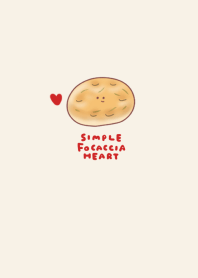 simple focaccia heart beige.