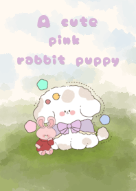 A cute pink rabbit puppy1