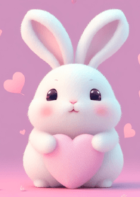 หัวใจสีชมพูของกระต่าย