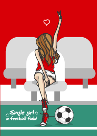 Single girl in football field