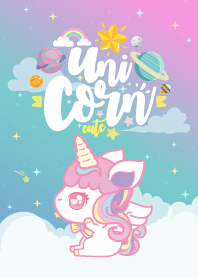 Unicorn Cute Galaxy Blue Hawaii