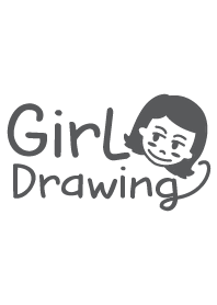Girl drawing WHITE