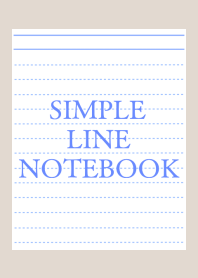 SIMPLE BLUE LINE NOTEBOOK-BEIGE-WHITE