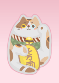 Lucky cat + light pink