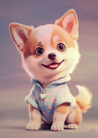 Anjing/Shiba Inu/Lucu/Biru/Putih