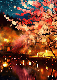 Beautiful night cherry blossoms#40