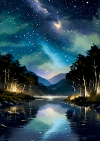 綺麗な星空の夜景着せかえ#365