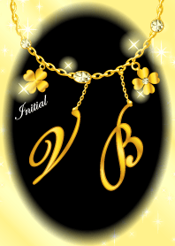 【V&B】イニシャルチャーム運気UP!ゴールド