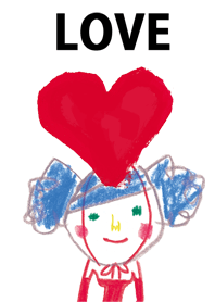 ハートが頭に乗った女の子