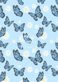 Pastel blue butterfly theme