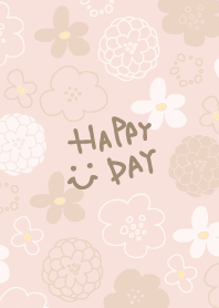 White and beige flower Pink2 from Japan