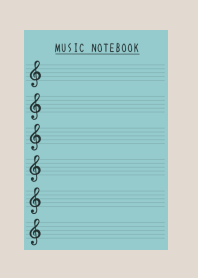 MUSIC COLOR NOTEBOOK-DUSTY MINT-BEIGE