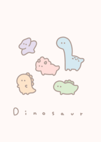ゆる恐竜。 ベージュとパステル