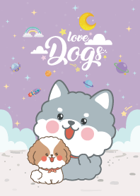 Dog Love Galaxy Violet