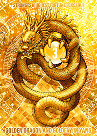 Golden dragon and golden Yin Yang Lucky3