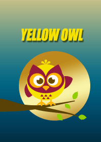 yellow owl at night