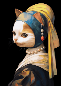 Cute cat oil painting