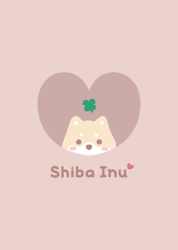 柴犬2クローバー[ピンクオレンジ]