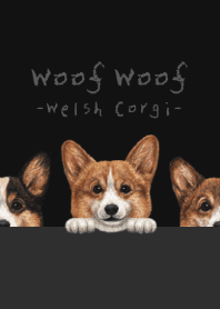 Woof Woof - Welsh Corgi 01 - BLACK/GRAY