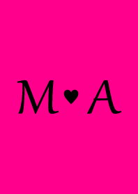 Initial "M & A" Vivid pink & black.