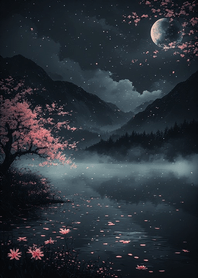 Lake and starry sky