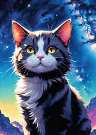 Night Moon Star Cat 62a0cC