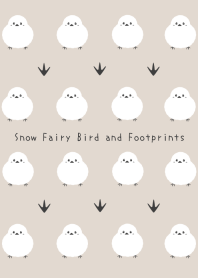 Snow Fairy Bird and Footprints-BEIGE-BR