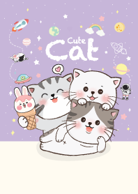 แมวน้อยแก๊งค์น่ารัก บนอวกาศสีม่วง