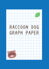 RACCOON DOG GRAPH PAPER-BLUE-WHITE