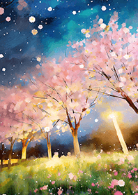 美しい夜桜の着せかえ#1392
