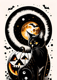 halloween cat B8DC9e