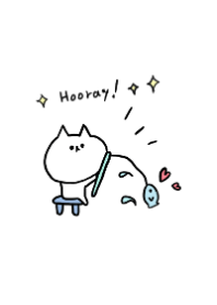 Simple and cute white cat 1