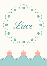 Lace 002-2 Cherry blossoms/White/B Green
