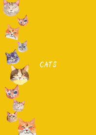 holiday cats2 on yellow