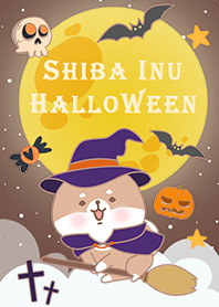 Shiba Inu/halloween/moon/brown