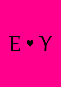 Initial "E & Y" Vivid pink & black.
