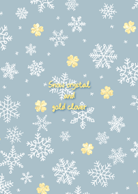 (luckytheme)Snow crystal and gold clover