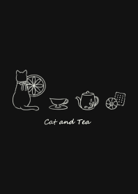 Cat and Tea -black-