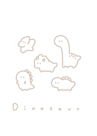 Kawaii Dinosaurs 24-white beige.