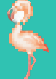 Flamingo Pixel Art Tema Verde 08