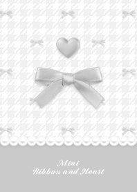 Mini Ribbon & Heart HT -  T Gray 03