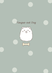 Tongue-out Pomeranian -smoky green- 2