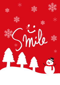 雪降る-赤-＠冬特集16