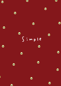 Bordeaux and gold polka dots.