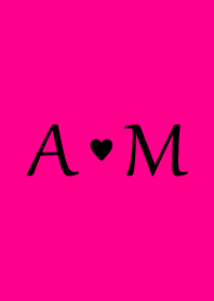 Initial "A & M" Vivid pink & black.