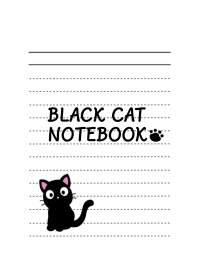 BLACK CAT NOTEBOOK/WHITE
