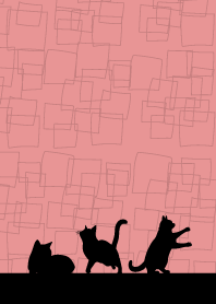 cat silhouette on light pink