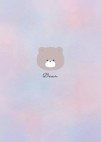 Simple Bear Watercolor Purple Pink Blue