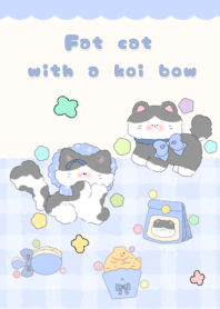 Fat cat with a koi bow1