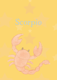 Cute Scorpio on light yellow